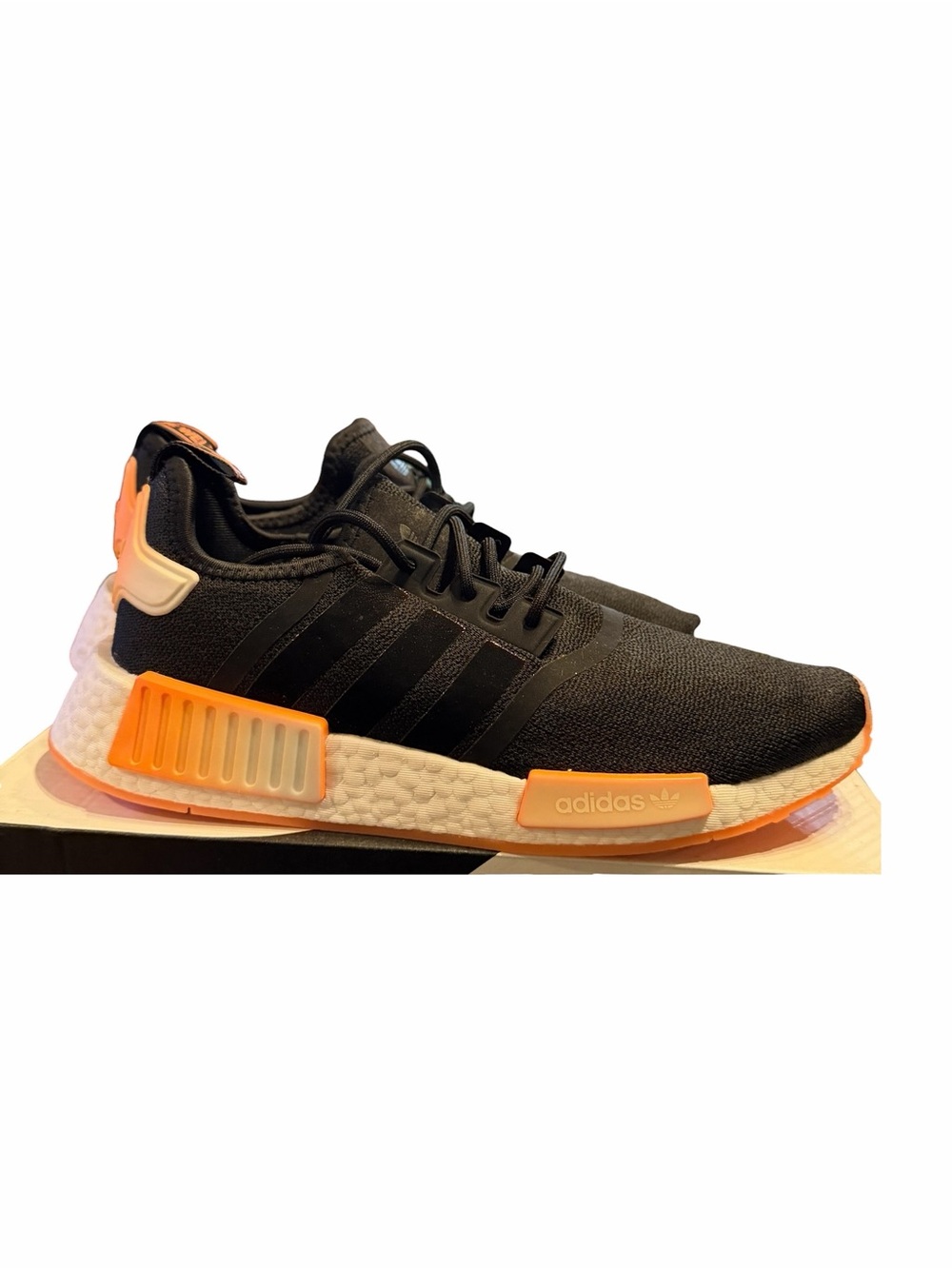 adidas Black Knit Sneakers with Orange Accents